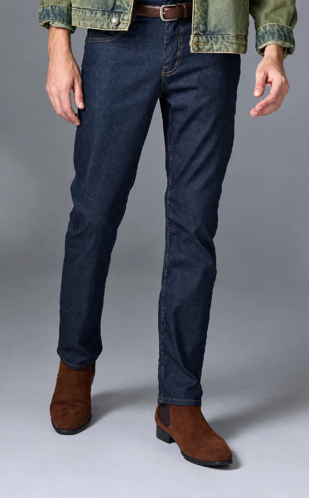 Jack Russel - Men Jeans - Handwerk J-800 Slim Fit Mid Blue / Coating Gloss