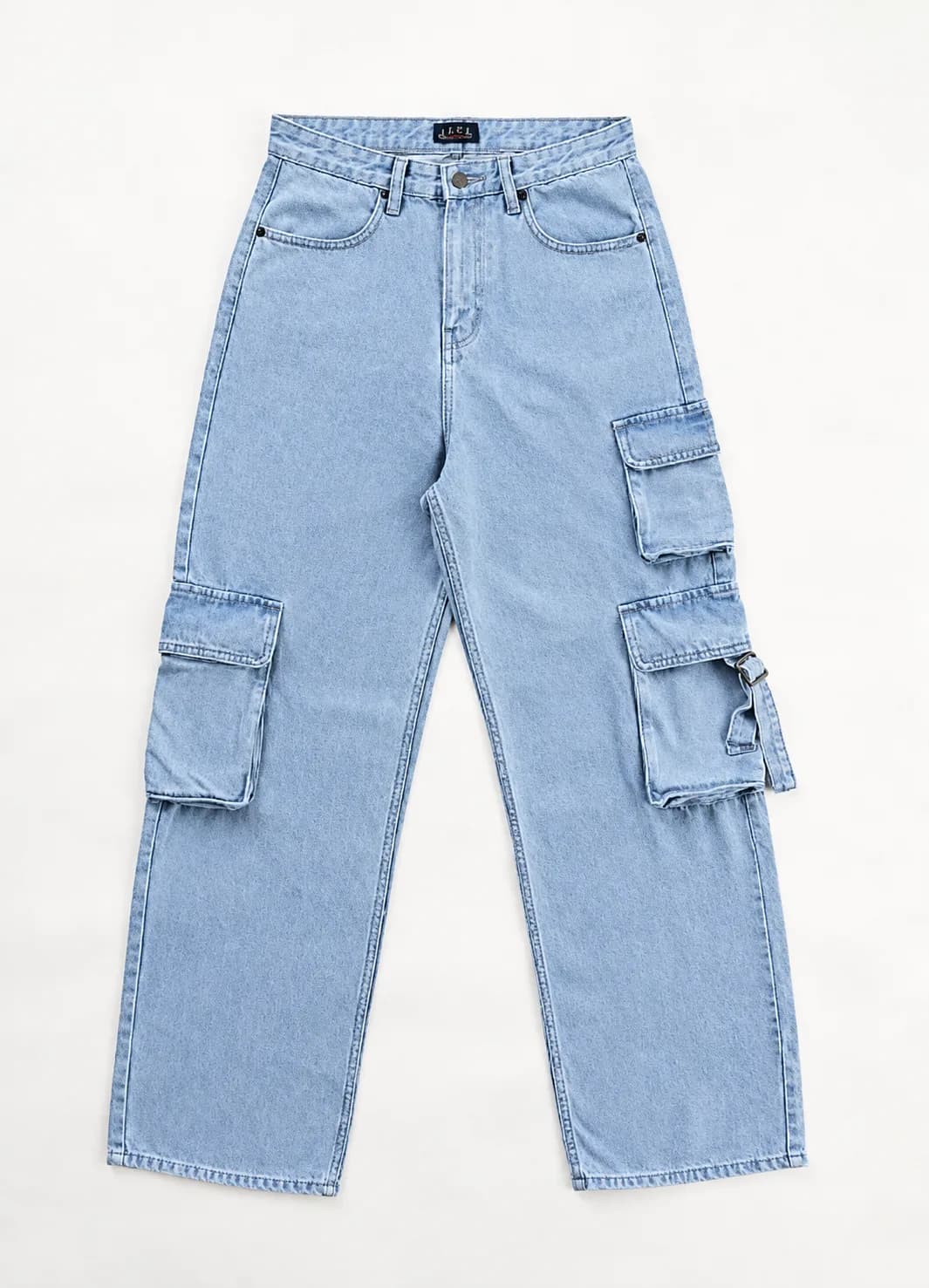 Jack Russel - Women Cargo - Handwerk JF-151/OM Straight Fit White blues washed High Waisted