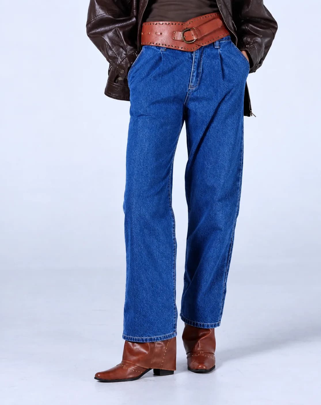 Jack Russel - Women Jeans - Klassik JF-153 Wide Leg Dark Blue High Waisted