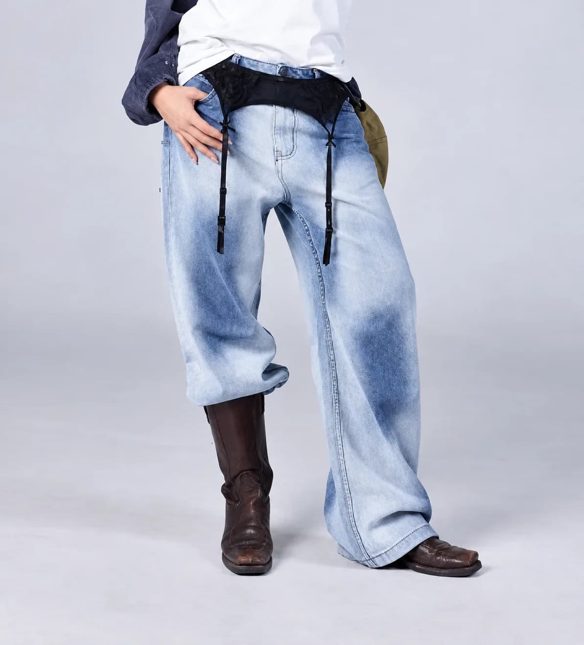 Jack Russel - Women Jeans - Klassik JF-177/LB Baggy Wide Leg Light Blue