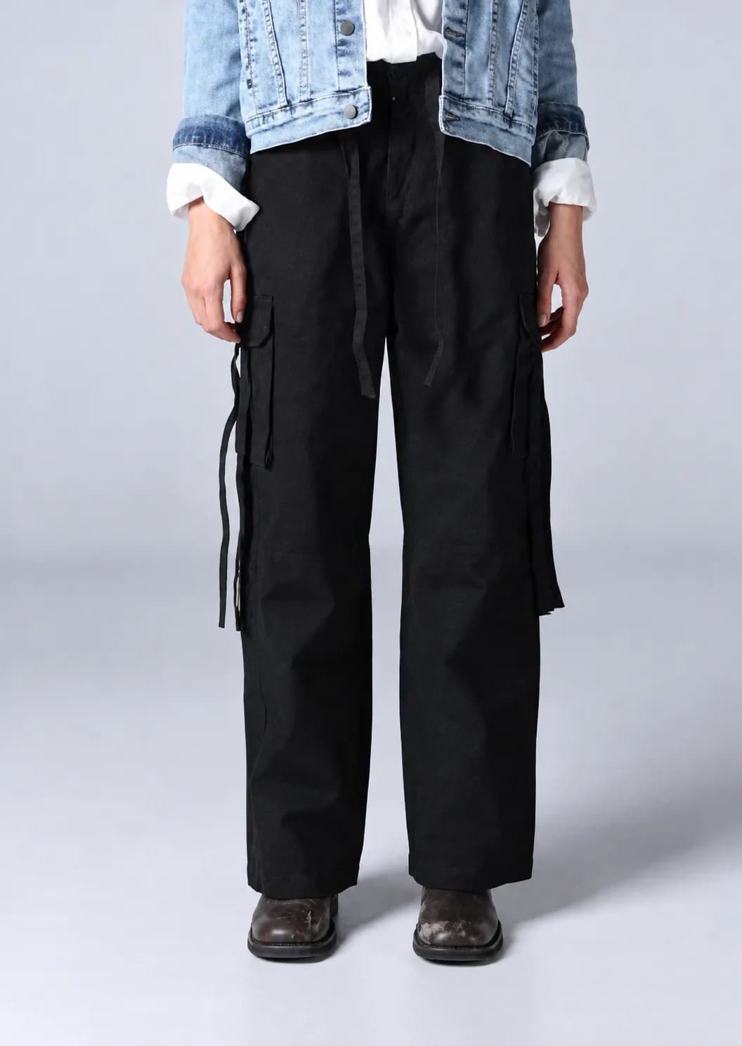 Jack Russel - Women Cargo Chino - Handwerk JF-333/BK Straight Fit Black High Waisted