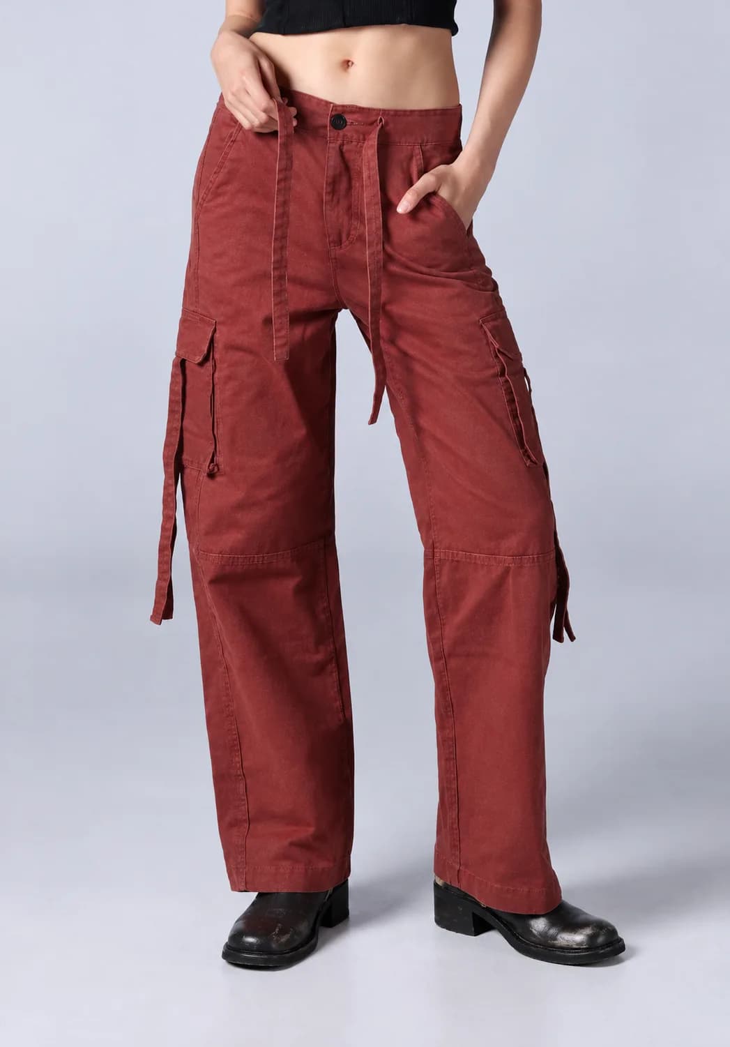 Jack Russel - Women Cargo Chino - Handwerk JF-333/CM Straight Fit Camel High Waisted