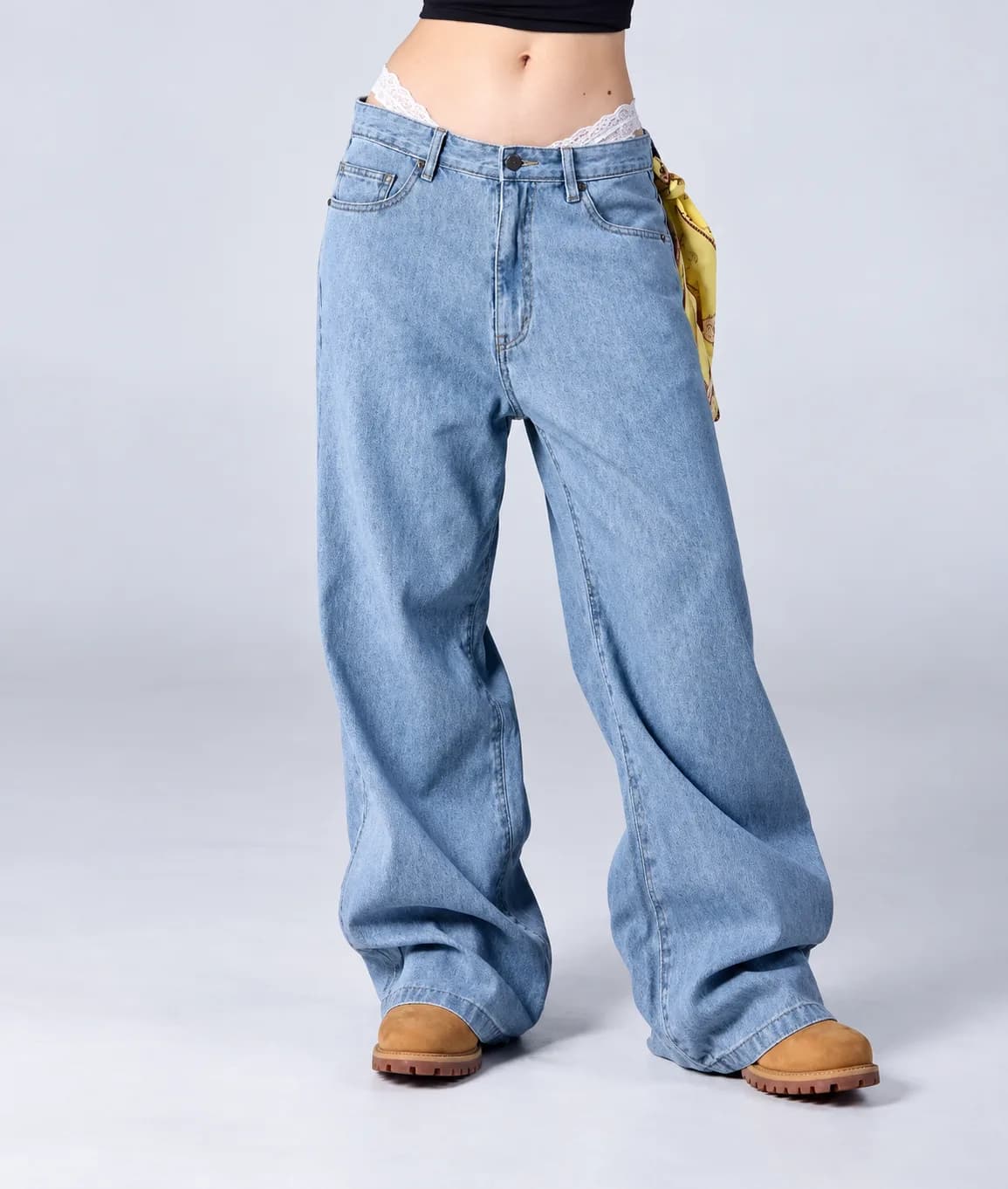 Jack Russel - Women Jeans - Handwerk JF-STRIPE Baggy Wide Leg Low Soft Horizon