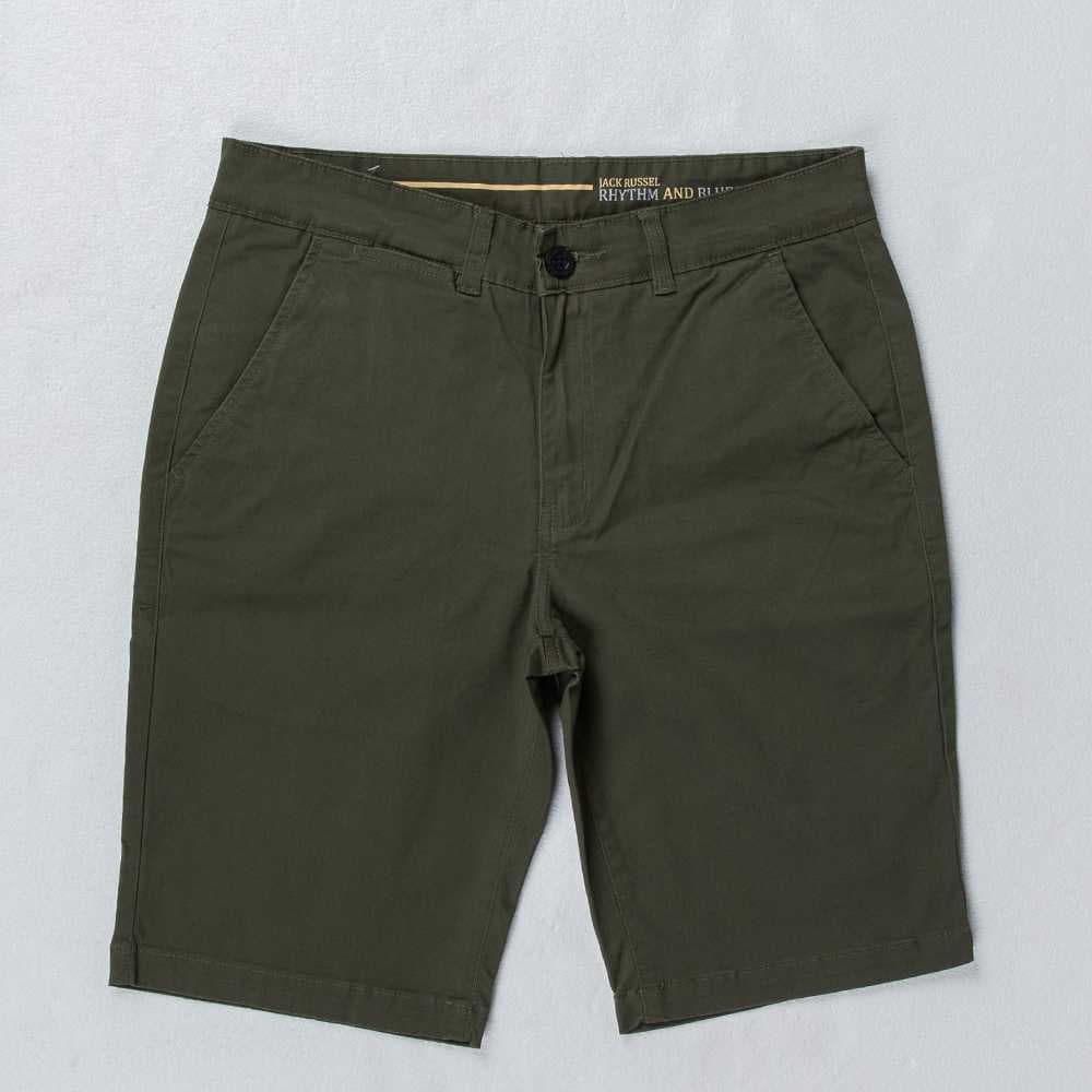 Jack Russel - Men Chino Shorts - JS-501/18/1 Slim Fit Olive Green