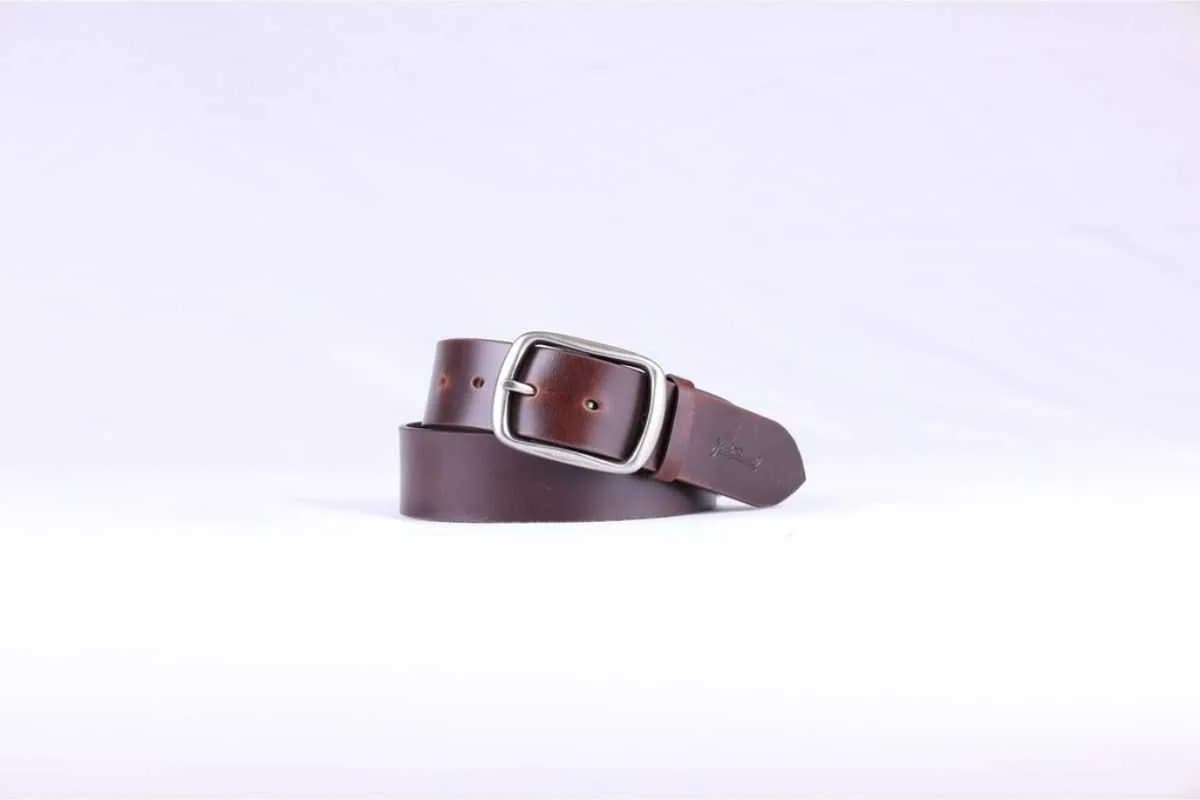 Jack Russel - Men Leather Belt - Klassik JB/BW Dark Brown