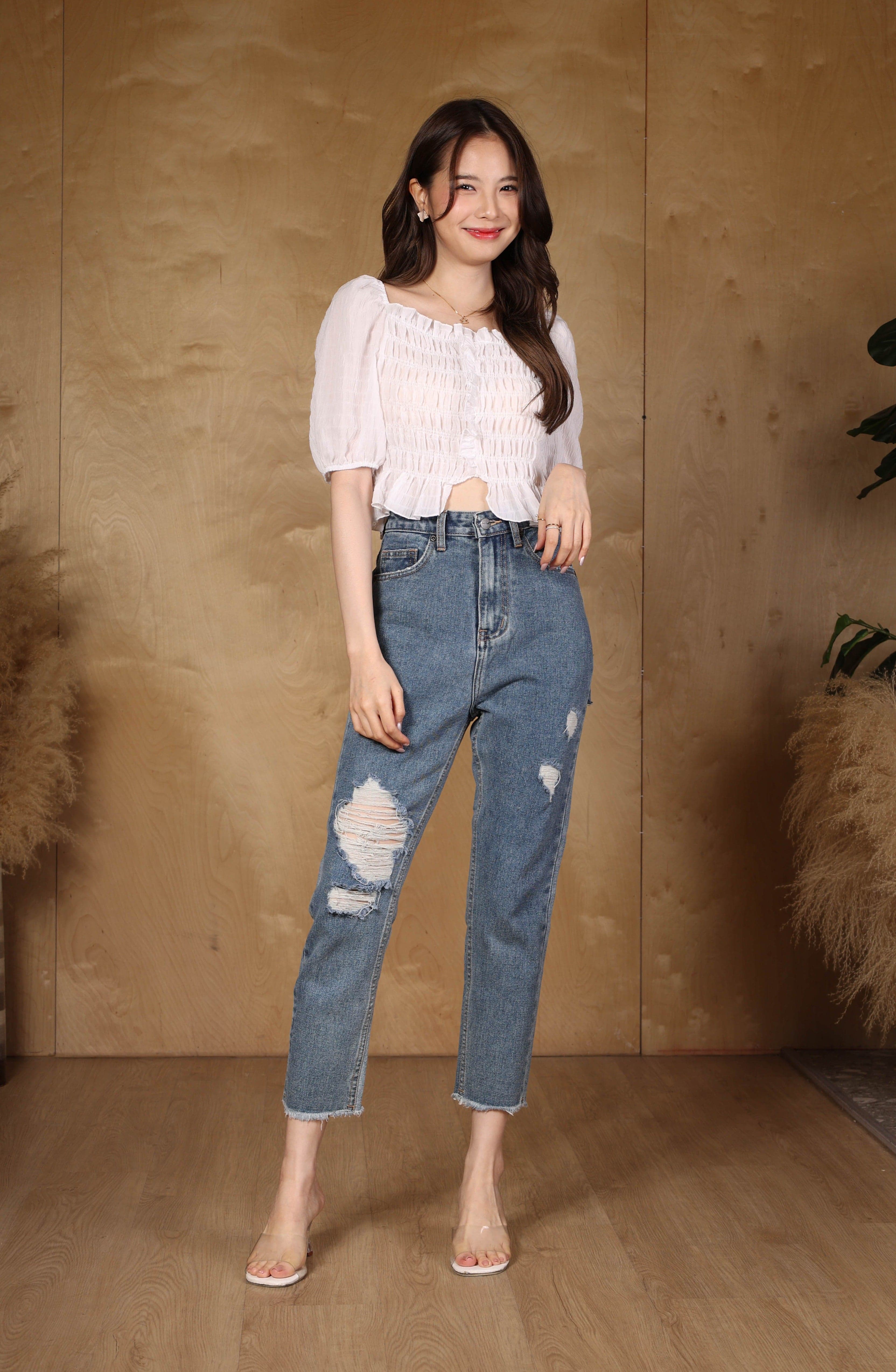 Jack Russel - Women Jeans - Handwerk JF-123 Skinny Fit Blue Mid Waisted