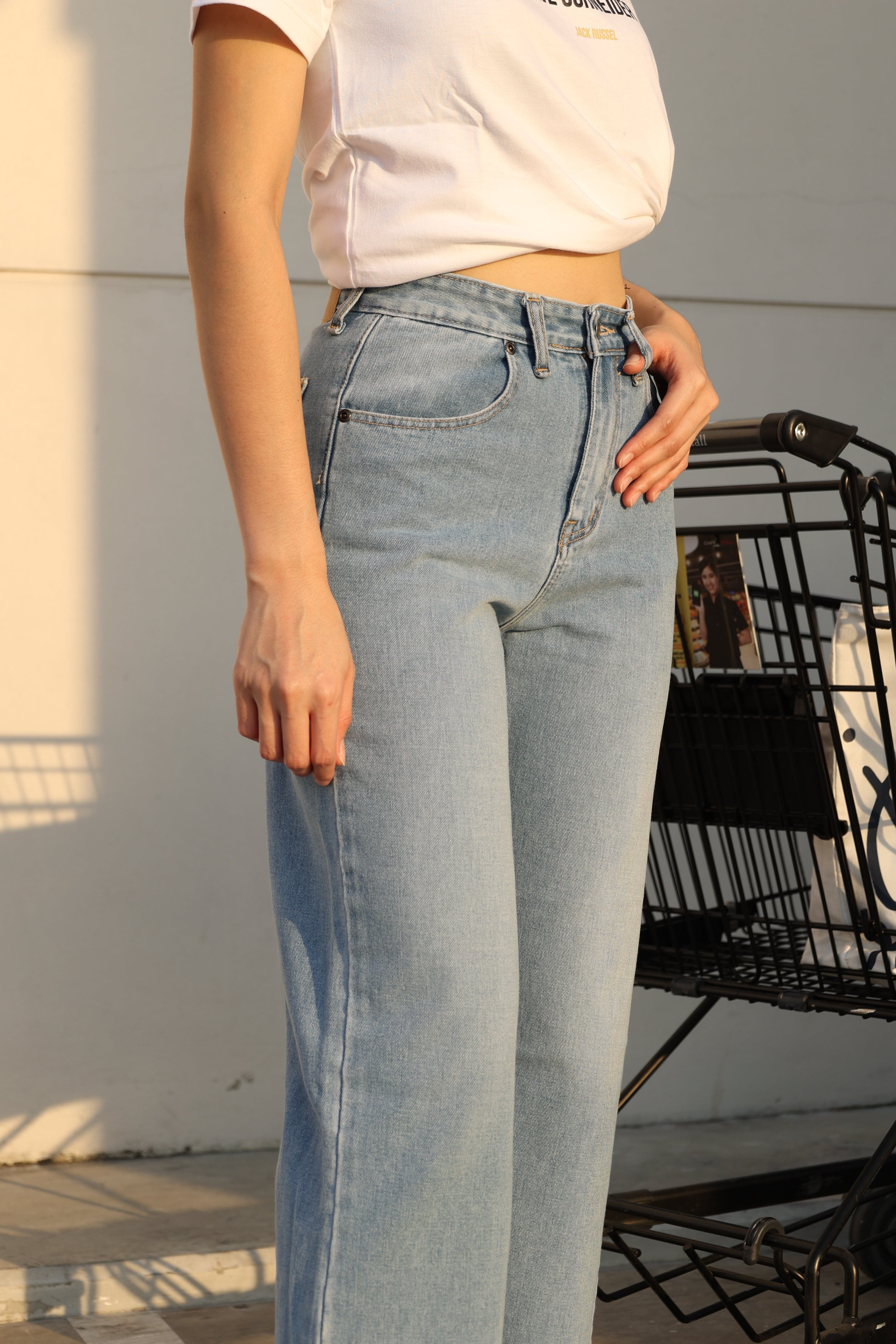 Jack Russel - Women Jeans - Handwerk JF-128/2 Straight Fit Faded Blue High Waisted